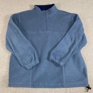 American Exchange Fleece Pullover Mens Medium Blue Quarter Zip Soft Pocket Coat
